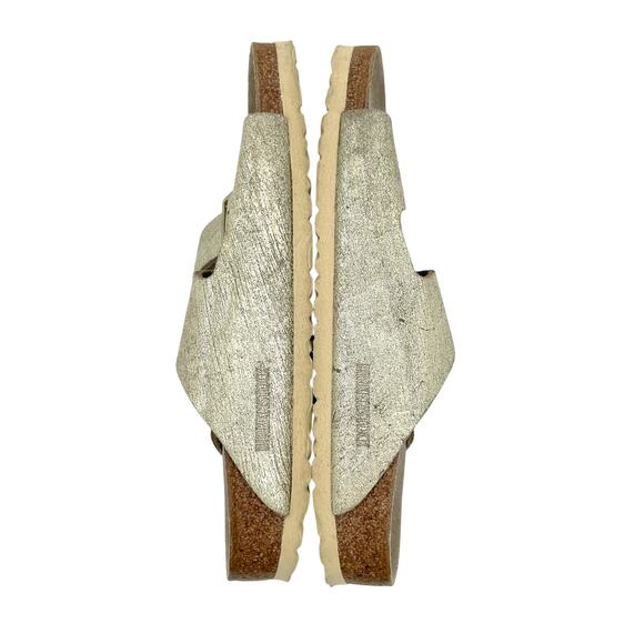 Birkenstock Arizona Sandal Washed Metallic Cream Gold Crackle Neutral Size EU 41 - Picture 4 of 11